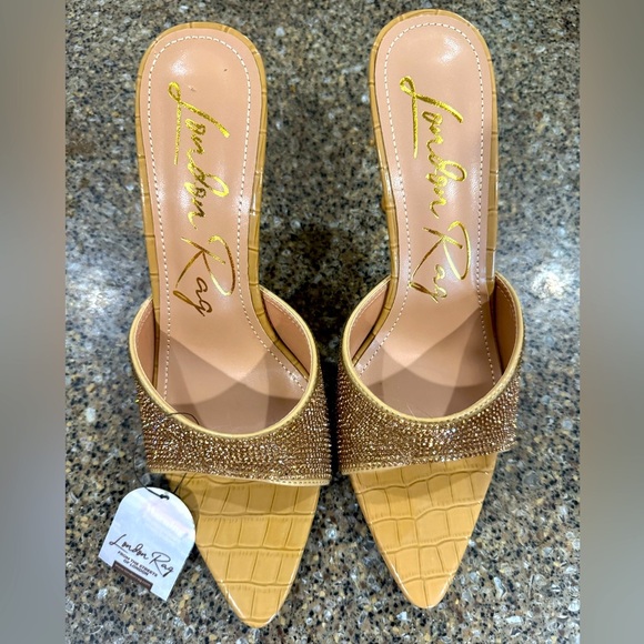 London Rag Sundai Diamante Ballroom Slide Heel Sandal - Size 9 - Picture 1 of 3